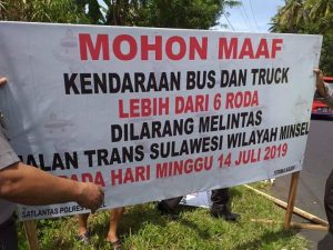 Pengucapan Minsel, Kendaraan Seperti Ini Dilarang Melintas Jalan Trans
