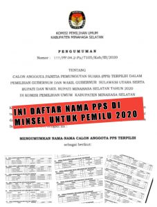 Ini Daftar Nama PPS di 177 Desa/Kelurahan di Minsel