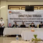 KPU Minsel Gelar Rapat Pleno Terbuka Penetapan Pasangan Calon Bupati dan Wakil Bupati Minsel. Dua Paslon Enggan Hadir