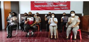 367 Personil dan PNS Jajaran Polres Tomohon Mengikuti Vaksin Covid-19 Tahap Dua