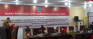 Pertanggungjawaban Pelaksanaan APBD Kabupaten Minahasa Utara Tahun Anggaran Diparipurnakan