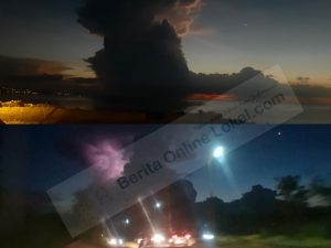 Penampakan Awan Hitam Bak Semburan “Naga Api” Hebohkan Kota Manado