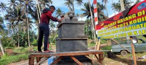 Progres Pembuatan Prasasti TMMD Kodim 1310/Bitung Capai 65 Persen