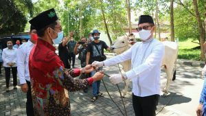Bupati Minut, Joune Ganda Serahkan 19 Hewan Kurban Dalam Rangka Hari Raya Idul Adha 1432 H