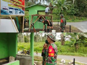 Dansatgas TMMD ke-111 Kodim 1310/Bitung Pantau Progres Pembangunan Poskamling