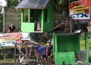Pembangunan Poskamling di Kebut Satgas TMMD Kodim 1310/Bitung, Ini Buktinya