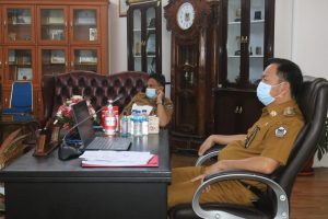 Walikota Senduk Ikuti Rakorwardanas Secara Virtual Bersama Kemendagri dan KPK