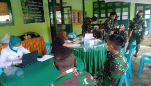 Cegah Penyebaran Covid-19, Personil Satgas TMMD Kodim 1301/Sangihe Jalani Swab Antigen