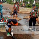 Peduli Lingkungan, Laskar Merah Putih Bitung Gelar Bakti Sosial