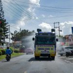 Tren Kasus COVID-19 Melonjak, Polres Duet Pemkot Bitung Gelar Penyemprotan Disinfektan Massal