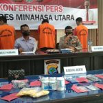 Polres Minut Tangkap 7 Tersangka membawah 1.631 Butir Jenis Trihexiphenydil