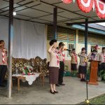 Ketua KWARCAB Pramuka Tomohon Jeand’arc Karundeng Buka Jambore Gudep SD Kat.V Tomohon