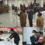 Maurits Mantiri Lantik “Duo R” Jabat Sekda dan Plt. Kadis PUPR Kota Bitung