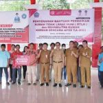 Pemkab Minut Menyerahkan Bantuan RTLH 45 Unit dan 28 Unit Perbaikan Rumah Korban Bencana.
