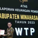 Bupati Minut Joune Ganda, Kembali Raih WTP dari BPK