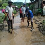 Pasca Banjir, Pemerintah Desa Beringin Bergotong royong Bersihkan Serpihan Sampah Di Desa Buku