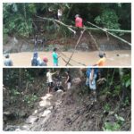 Pipa Jaringan Distribusi Air Putus Diterjang Banjir, Pemerintah Desa Beringin Bersama Bergotong royong Memperbaiki