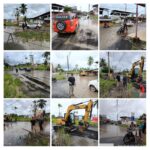 Peduli Jalan Rusak, Calon Wakil Bupati Fredy  Tuda Inisiatif Timbun Jalan Berlubang 