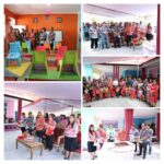 PJ Ronald Sorongan Didampingi Ketua TP PKK Elen Cumentas Meresmikan Gedung PAUD KB Clara Desa Tombatu Dua Barat 