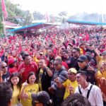 Dihadiri Ribuan Warga Lembeh Selatan, Teriakan Menyala Abangku dan Angka 01 Menggema di Kampanye Terbatas GM-WIN