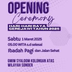 Opening Ceremony H2RG GMIM Syaloom Kolongan Atas Sonder, Di Awali Ibadah Pagi dan Jalan Sehat