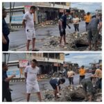 Didampingi Camat Ratahan Arce Kalalo, Bupati Mitra Ronald Kandoli Tinjau Langsung Lokasi Selokan Yang Tersumbat Penyebab Banjir di Plaza Ratahan 