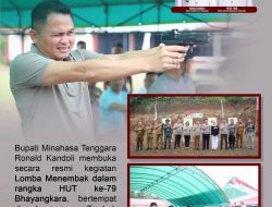 Bupati Ronald Kandoli Resmi Buka Lomba Menembak dalam Rangka HUT Bhayangkara ke-79