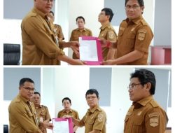 Sekda David Lalandos Serahkan Sprint Bupati, Rommy Ole Jabat Plt Kadis PUPR, Novie Legi Plt Kadis Perkim 