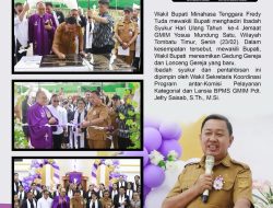 Wakili Bupati Ronald Kandoli,Wabup Fredy Tuda Resmikan Gedung Baru GMIM Yosua Mundung Satu