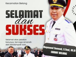 Raymond Sumual,S.Teol,M.Si Sah Pimpin Pemerintah Kecamatan Belang
