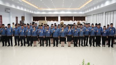 Bupati Robby dan Wabup Vanda Hadiri Pengukuhan Dewan Pengurus KORPRI