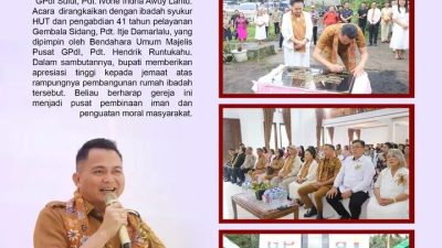 Bupati Ronald Kandoli Resmikan Gedung Gereja GPDI Hosana Kalatin
