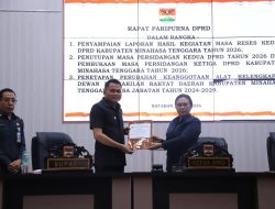 Bupati Ronald Kandoli dan Wabup Fredy Tuda Hadiri Rapat Paripurna DPRD Kabupaten Minahasa Tenggara 