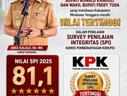 Prestasi Gemilang! Pemkab Mitra Raih Nilai Integritas Tertinggi se-Sulawesi Utara