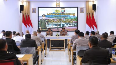 Serah Terima Jabatan Kapolres Tomohon, Dilaksanakan Laporan Kesatuan Guna Mengetahui  Kondisi Wilayah Hukum Polres Tomohon