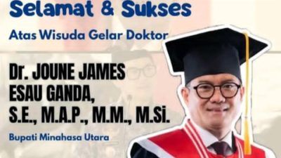 Joune Ganda Raih Gelar Doktor IPDN dengan Predikat Cum Laude