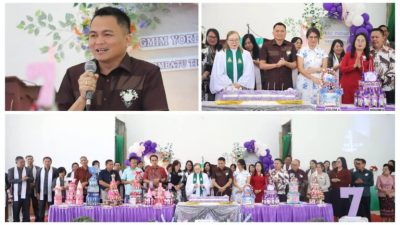 Momen Bahagia Syukur HUT ke 7 Jemaat GMIM Yordan Tombatu dihadiri Bupati Ronald Kandoli Didampingi Stefa Kandoli Antou