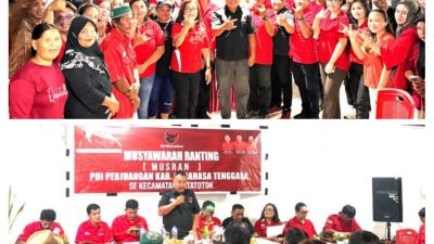 DPC PDI Perjuangan Mitra Gelar Musyawarah Ranting Di Kecamatan Ratatotok 