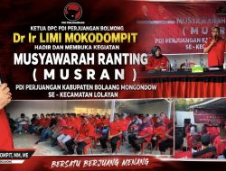 Ketua DPC PDIP Bolmong Dr. Ir. Limi Mokodompit Hadiri dan Buka Musyawarah Ranting Se-Kecamatan Lolayan