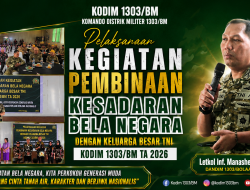 Pembinaan Kesadaran Bela Negara, Kodim 1303/BM Libatkan Keluarga Besar TNI Tahun 2026