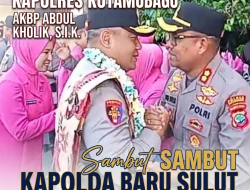 Semangat Kebersamaan Kapolres Kotamobagu Sambut Kapolda Baru