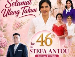 Kepala Dinas Audy Rondo,Sth,MAP Mengucapkan Selamat HUT ke- 46 Ketua TP-PKK Mitra Ny Stefa Kandoli Antou