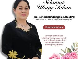 Kami Pemerintah Kecamatan Belang dengan penuh sukacita mengucapkan Selamat Ulang Tahun ke-53 kepada Ibu Sandra Kindangen,S.Th,M.Pd. Wakil Ketua TP-PKK Kabupaten Minahasa Tenggara