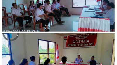 Hukum Tua Stien Rogahang Pimpin Rapat Bersama Perangkat Desa Dan BPD