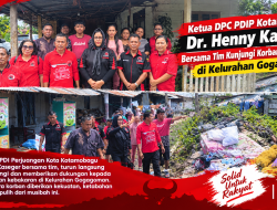 Ketua DPC PDIP Kotamobagu Dr. Henny Kaseger BersamaTim Kunjungi Korban Kebakaran Di Kelurahan Gogagoman