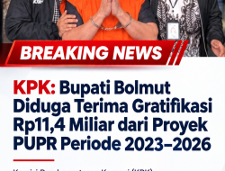 KPK: Bupati Bolmut Diduga Terima Gratifikasi Rp11,4 Miliar dari Proyek PUPR Periode 2023–2026