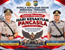 Pancasila Pemersatu Bangsa,Polres Minahasa Tenggara Mengucapkan Selamat Hari Kesaktian Pancasila