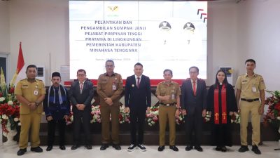 Bupati Ronald Kandoli Lantik 2 Pejabat Definitif, 3 Lainnya Menerima Surat Perintah Tugas 