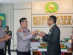 Peringati HUT TNI Ke – 81, Kapolres Mitra Bersama Pejabat utama Hadiri Syukuran Di Kodim 1302 Minahasa 