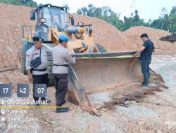 Alat Berat Kembali Beroperasi di Bowone, Polres Sangihe Pasang Garis Polisi